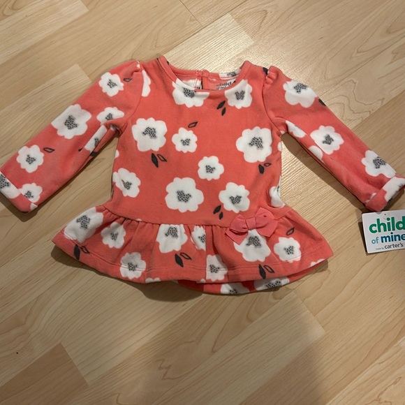 Carter’s Baby Girl Fleece Floral Top 12M - Picture 1 of 5